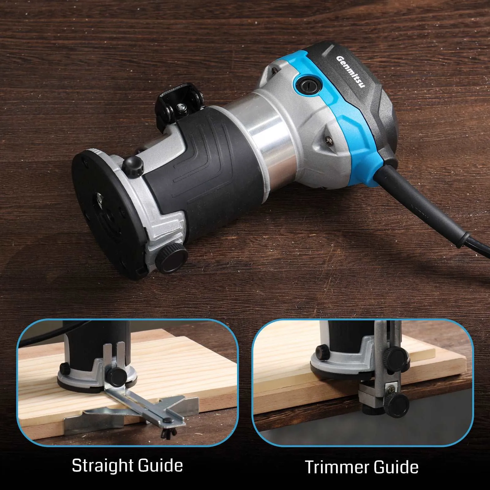 1-1.25 HP, Φ65mm Palm Trimmer Router, Compact Router Wood Tool With Fixed Base