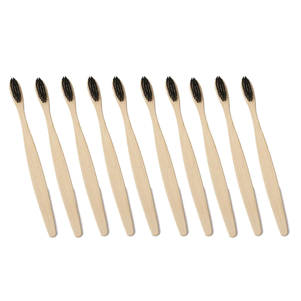 10-20Pcs Bamboo Toothbrush 100% Natural Organic Medium Bristle BPA-Free Bristles