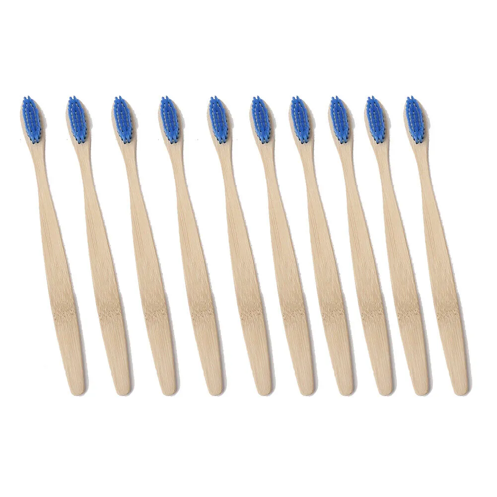 10-20Pcs Bamboo Toothbrush 100% Natural Organic Medium Bristle BPA-Free Bristles