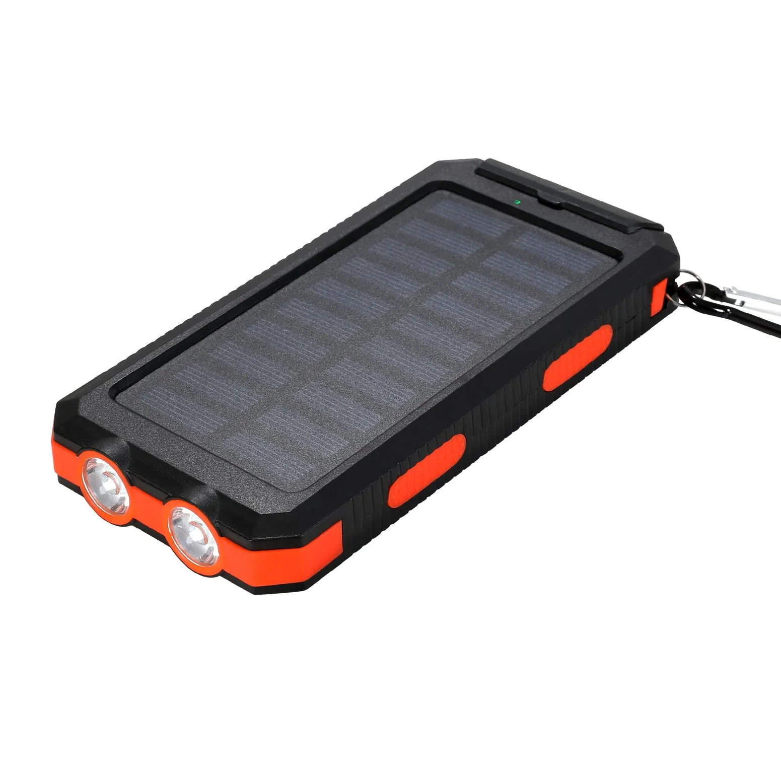 10000mAh Solar Power Bank Dual USB, LED Light, Water-Resistant