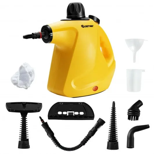 1050W Multi-purpose Handheld Pressurized Steam Cleaner-Yellow