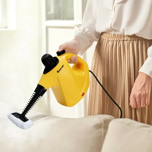 1050W Multi-purpose Handheld Pressurized Steam Cleaner-Yellow