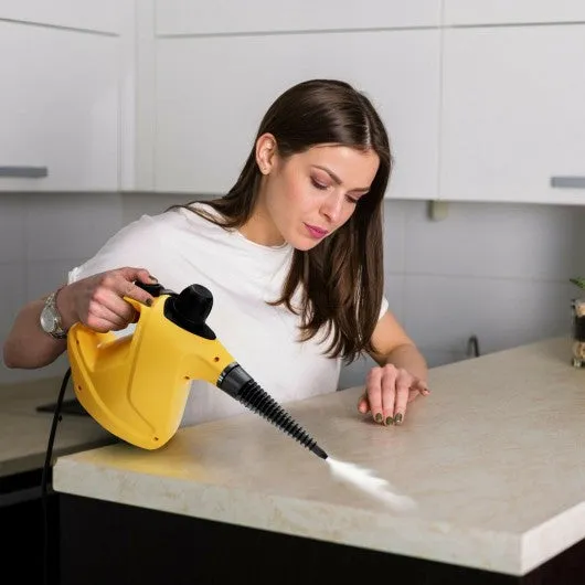 1050W Multi-purpose Handheld Pressurized Steam Cleaner-Yellow