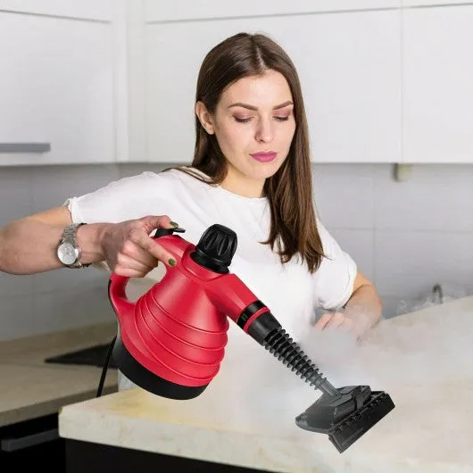 1050W Portable Multipurpose Pressurized Handheld Steam Cleaner-Red