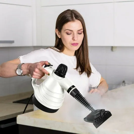 1050W Portable Multipurpose Pressurized Handheld Steam Cleaner-White