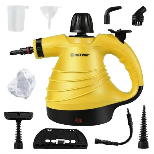 1050W Portable Multipurpose Pressurized Handheld Steam Cleaner-Yellow