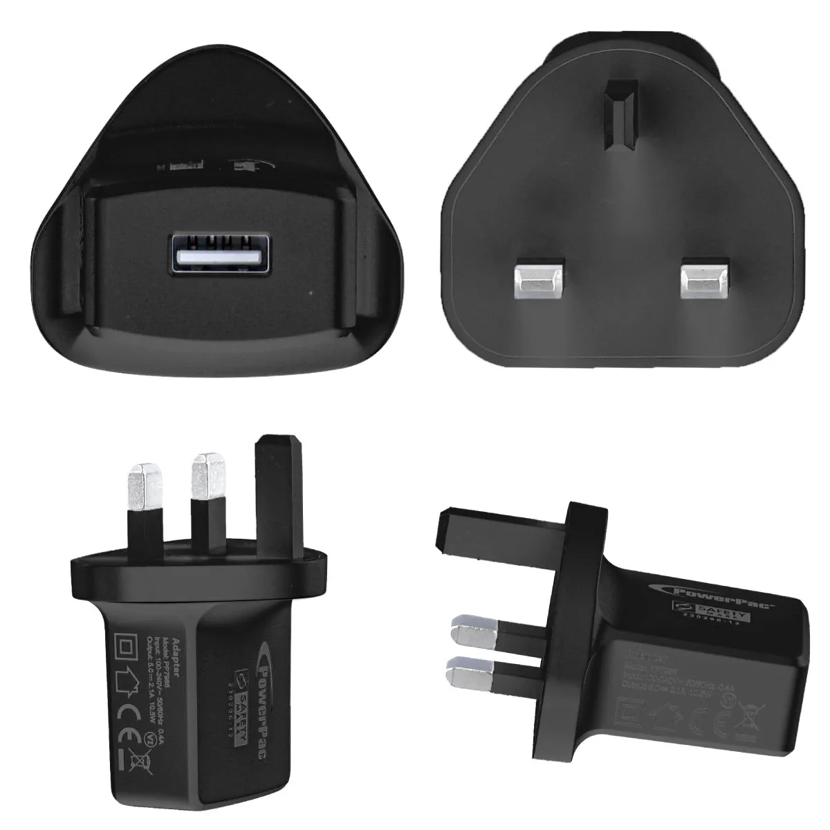 10.5W Charger Fast Charge QC3.0, PD 3.0 USB Smart Charger, TYPE A (PP7986) Black