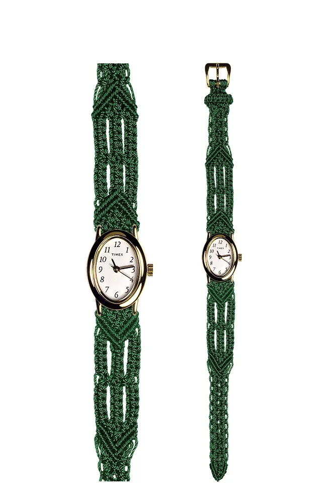 106 Green - Narrow with Timex Gold Cavatina Watch