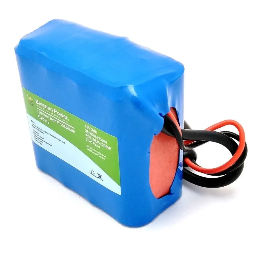 12V, 3Ah LFP Battery (PVC, BLF-1203W)