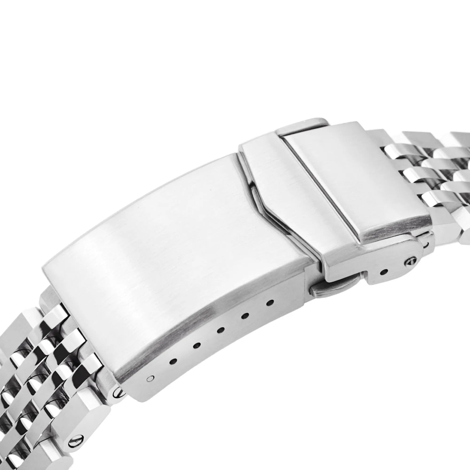 19mm Asteroid Watch Band for Grand Seiko 44GS SBGJ235 SBGJ201 SBGJ203, Stainless Steel - Brushed with Polished Center, V-Diver Clasp