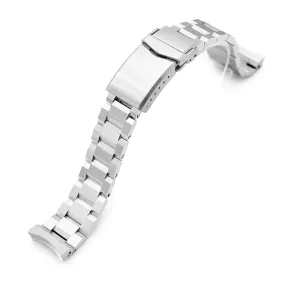 19mm Hexad III Watch Band for Grand Seiko 44GS SBGJ235 SBGJ201 SBGJ203, Stainless Steel - Brushed, V-Diver Clasp