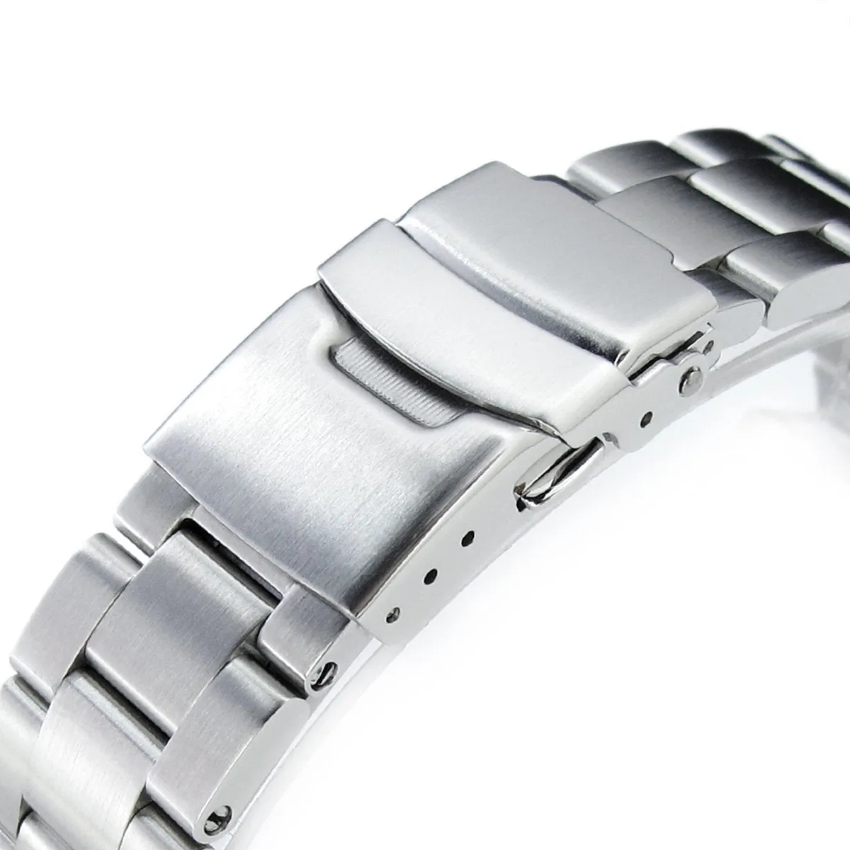 19mm or 20mm Super-O Boyer Watch Band Straight End, 316L Stainless Steel Brushed