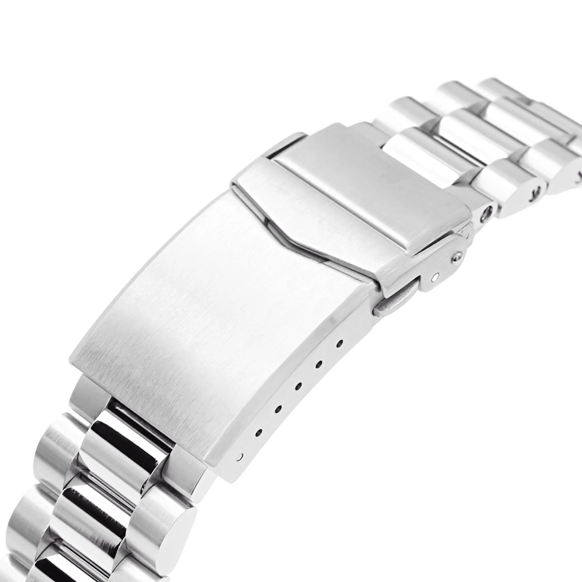 20mm Endmill Watch Band compatible with Seiko SKX013, 316L Stainless Steel Brushed and Polished V-Clasp