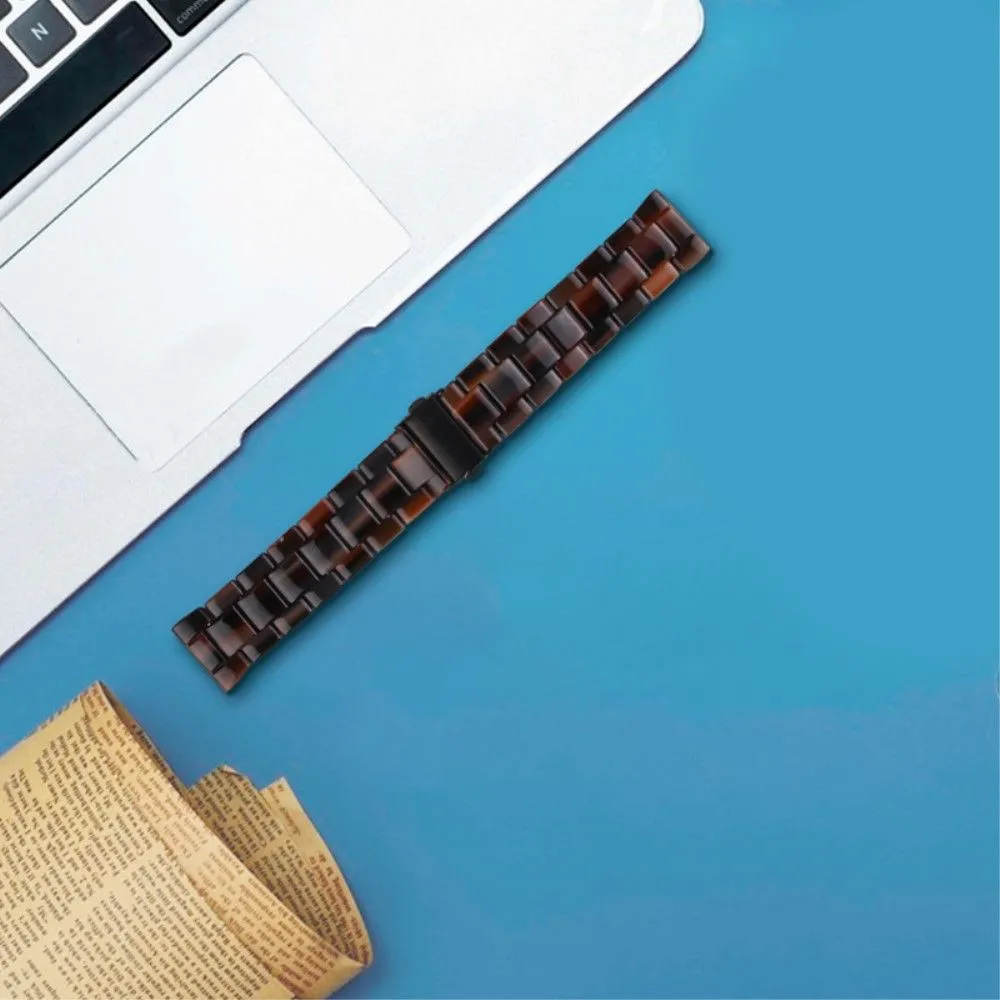 20mm Garmin Vivomove 3 resin watch strap with stainless steel buckle - Chocolates