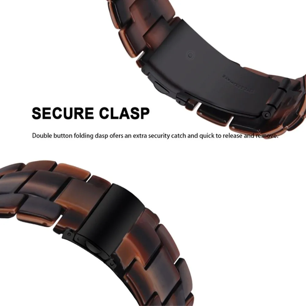 20mm Garmin Vivomove 3 resin watch strap with stainless steel buckle - Chocolates