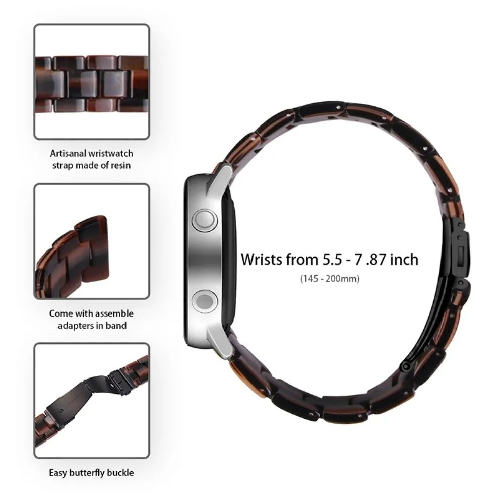 20mm Garmin Vivomove 3 resin watch strap with stainless steel buckle - Chocolates