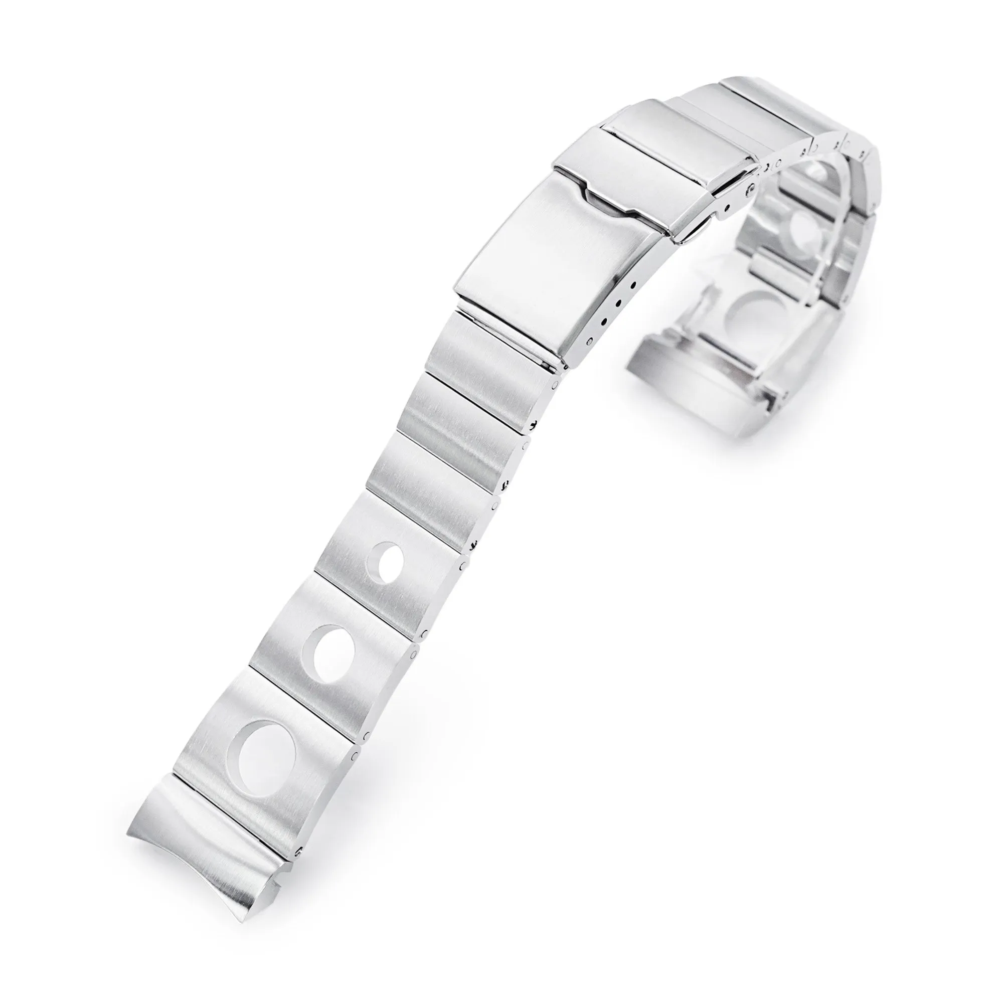 20mm Rollball II Watch Band for Seiko Alpinist SARB017 SPB155 SBEJ005 (compatible with Hamilton Khaki H70455733), Stainless Steel - Brushed, Baton Diver Clasp