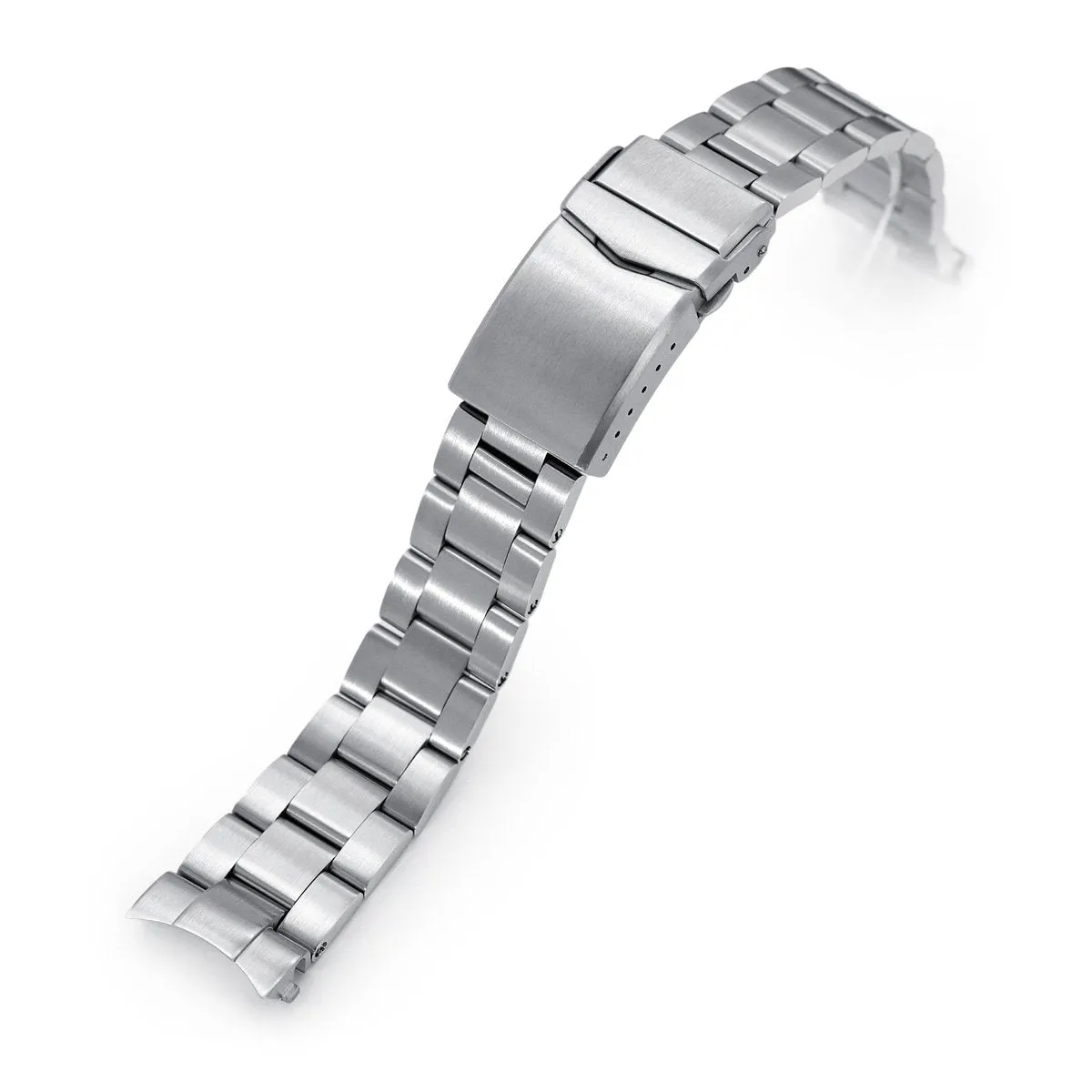 20mm Super-O Boyer Watch Band for Seiko Cocktail SRPB41 SSA345 SSA341, Stainless Steel - Brushed, V Diver Clasp