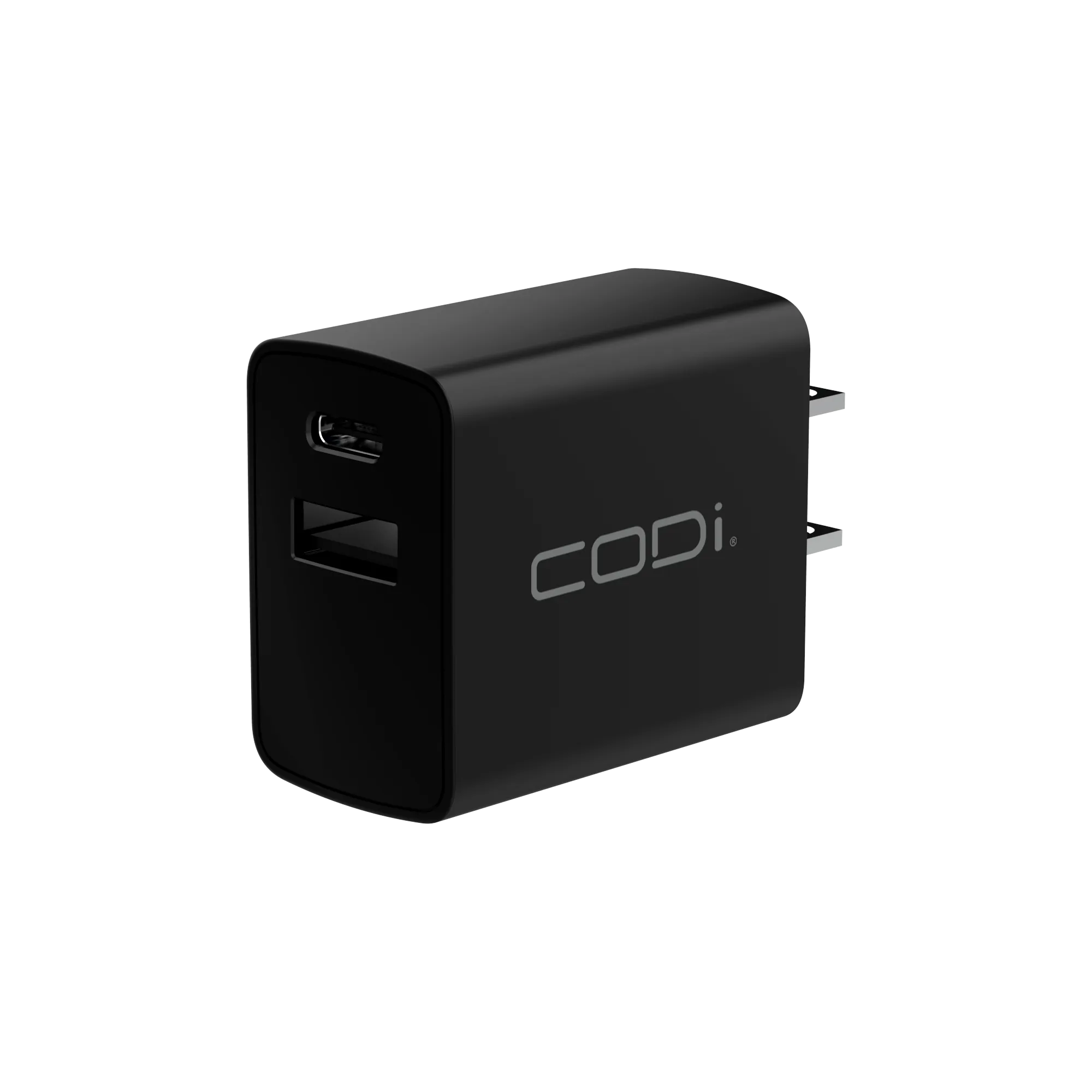 20W Dual Port Wall Charger, USB-C & USB-A Outputs