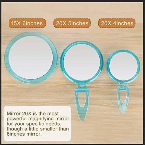 20x Magnifying Hand Mirror For Makeup Application(12.5 Cm Black)