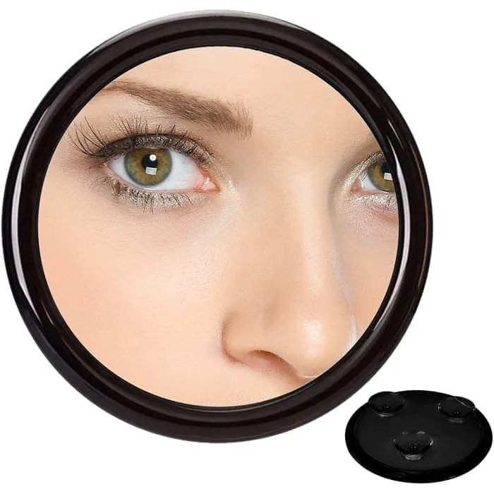 20x Magnifying Hand Mirror With Suction Cups Use For Makeup Application(15 Cm Black)