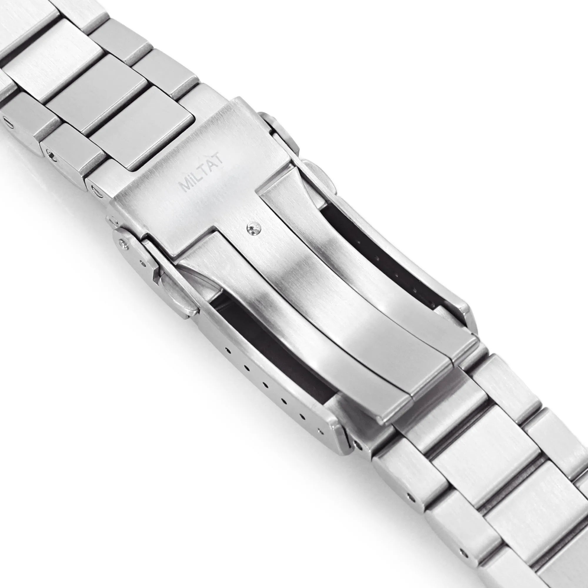 22mm Bandoleer Watch Band compatible with Seiko SKX007, 316L Stainless Steel Brushed V-Clasp