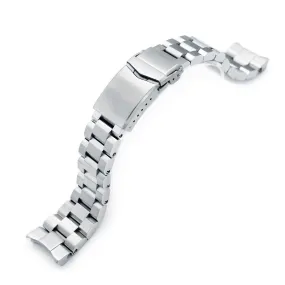 22mm Hexad Watch Band for Seiko King Samurai SRPE33 SRPE37 SRPF79, Stainless Steel - Brushed, V Diver Clasp