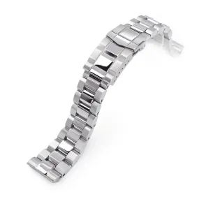 22mm Hexad Watch Band for Seiko New Turtles SRP777 SRP775 SRPA21 (PADI), Stainless Steel - Brushed, Polished Center Links, SUB Diver Clasp