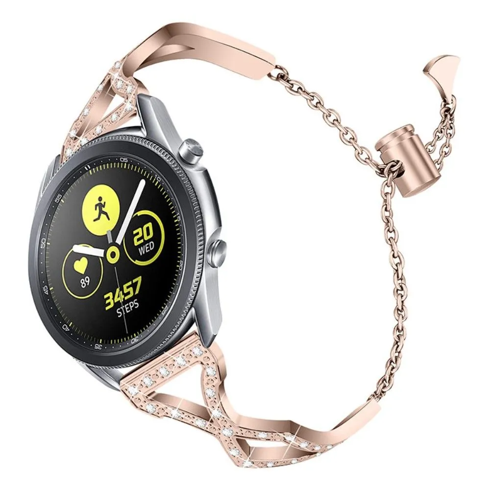 22mm Samsung Galaxy Watch 3 (45mm) / Watch (46mm) rhinestone décor stainless steel watch strap - Gold