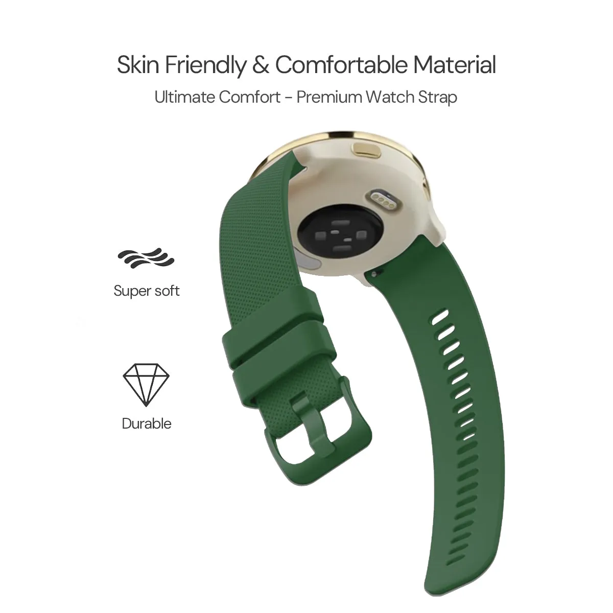 22mm Silicone Bands | Samsung Galaxy Watch 3 45mm/Galaxy Watch 46mm/Gear S3 Frontier/Classic | Dark Green