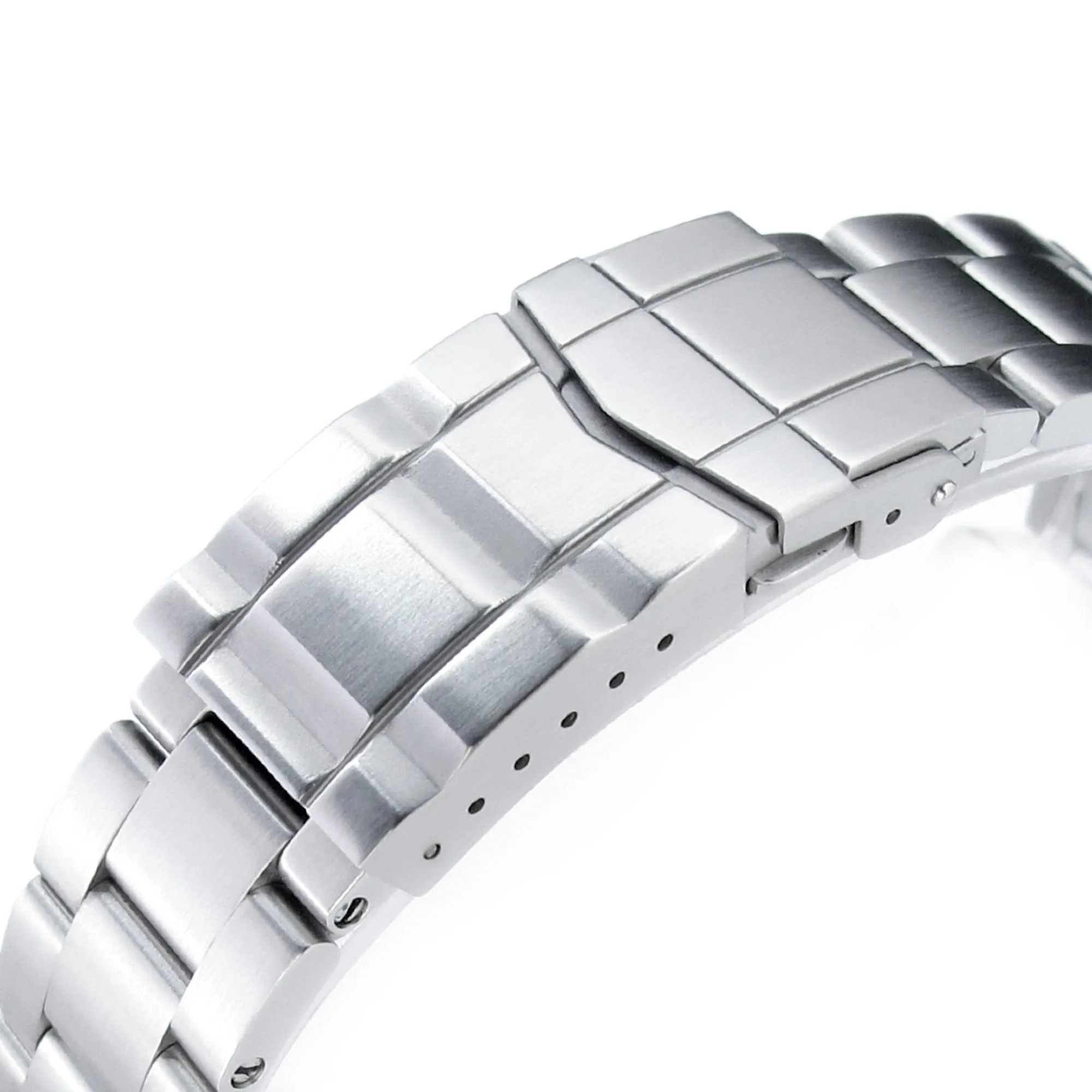 22mm Super-O Boyer Watch Band compatible with Orient Kamasu, 316L Stainless Steel Brushed SUB Clasp