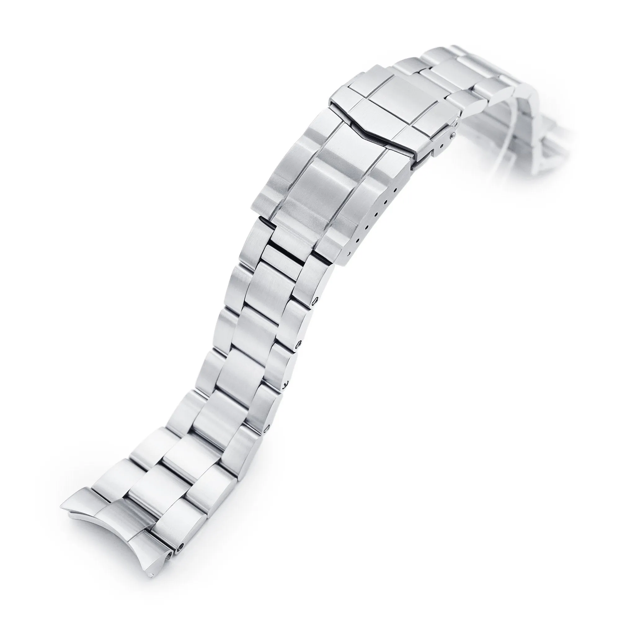 22mm Super-O Boyer Watch Band compatible with Orient Kamasu, 316L Stainless Steel Brushed SUB Clasp