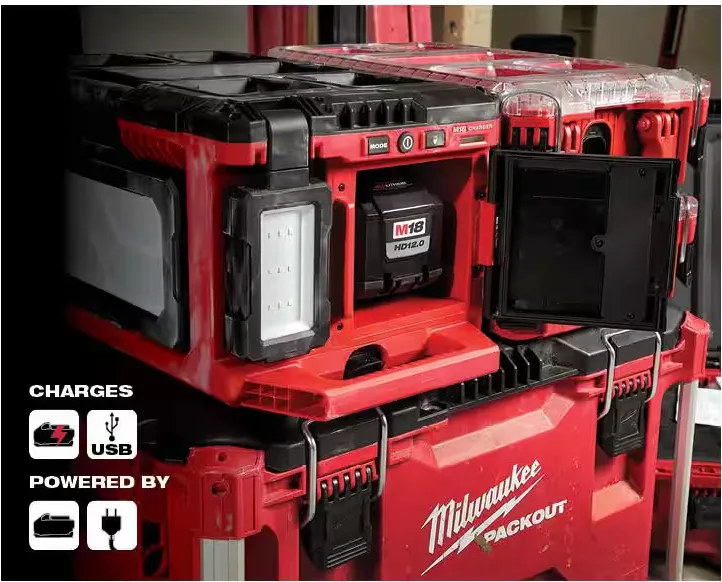 2357-20 Milwaukee M18 PACKOUT LED Light w/Built In Charger (3000 Lumens)