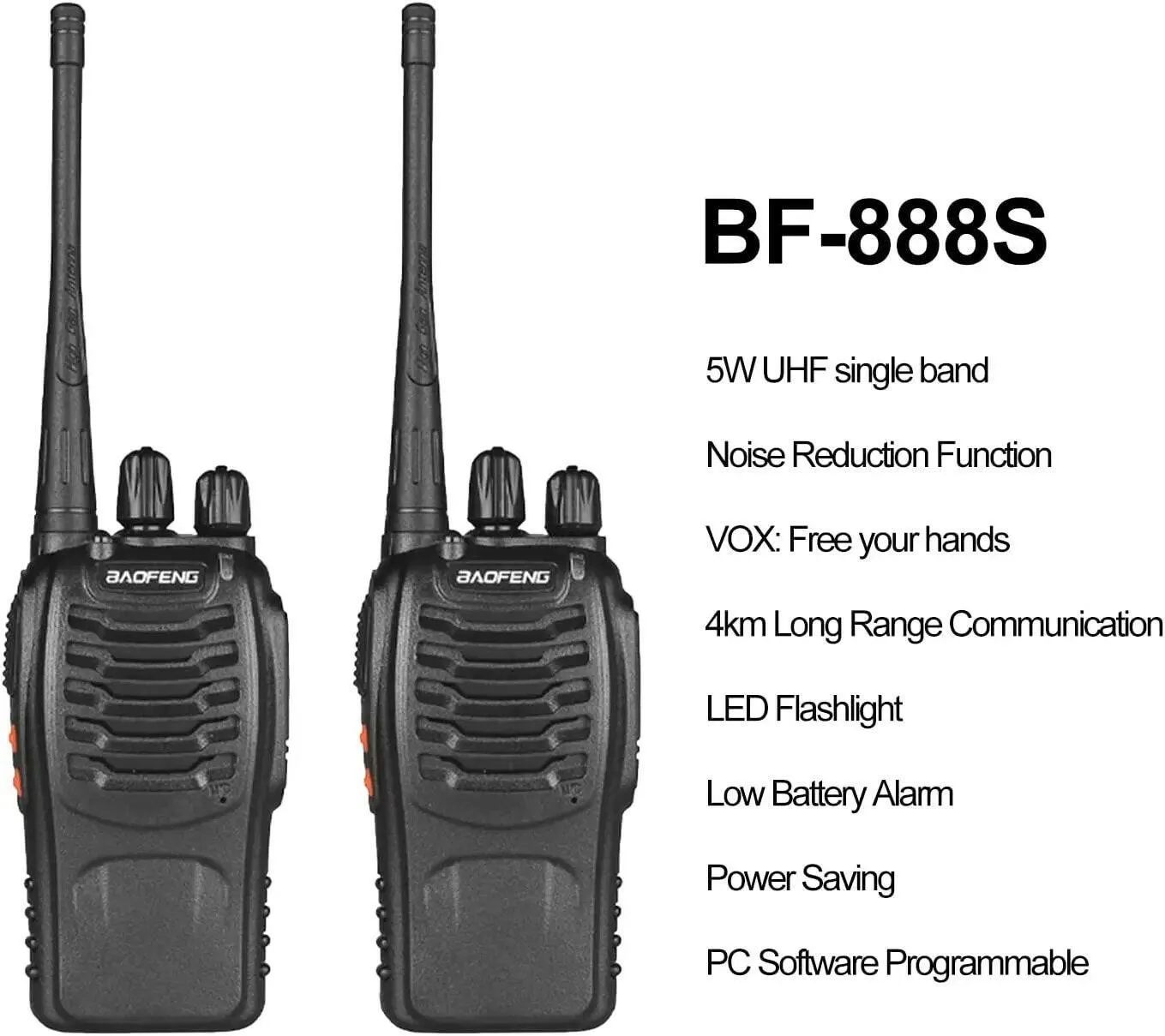 2pcs BAOFENG BF-888S UHF Portable Walkie Talkies 5W Ham Two-way radio set UHF 400-470MHz 16CH Transceiver USB Charger