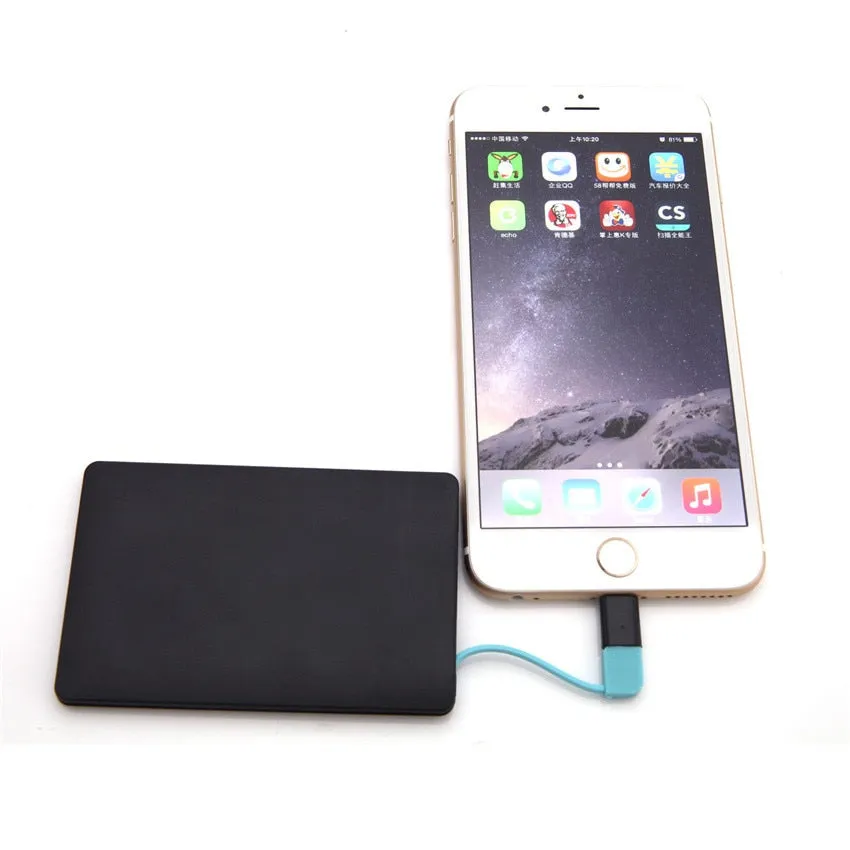 3000mah Credit Card Size Power Bank / Portable Charger