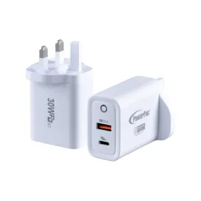 30W Charger Fast Charge QC3.0, PD 3.0 USB Smart Charger, TYPE A, TYPE C (PP7983)