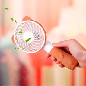 4812 Portable Bear Styled Hand Fan Rechargeable Handheld Fan For Travel , home & Office Use (Battery Not Include)