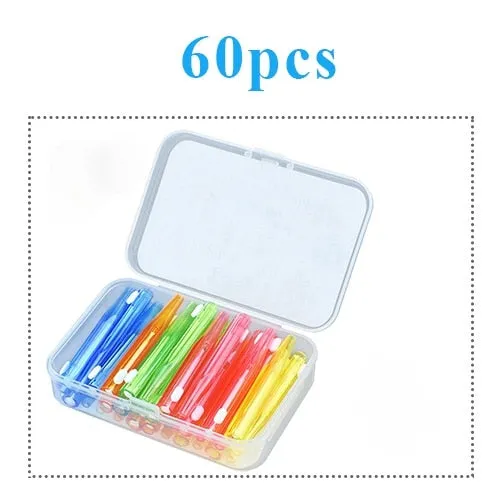 60 Pcs/Box Toothpick Dental Interdental Brush 0.6-1.5Mm Cleaning Between Teeth Oral Care Orthodontic  I Shape Tooth Floss 0ral irrigator