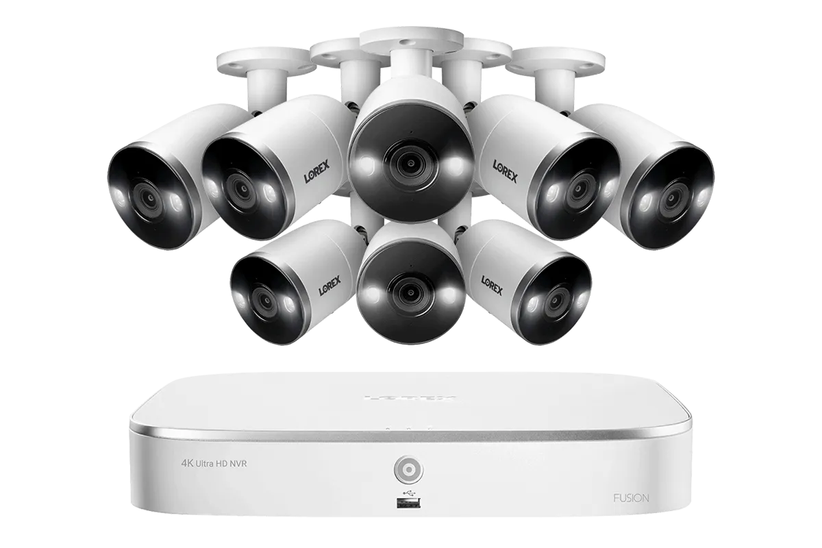 8-Channel 4K Fusion NVR System with Smart Deterrence 4K (8MP) IP Cameras