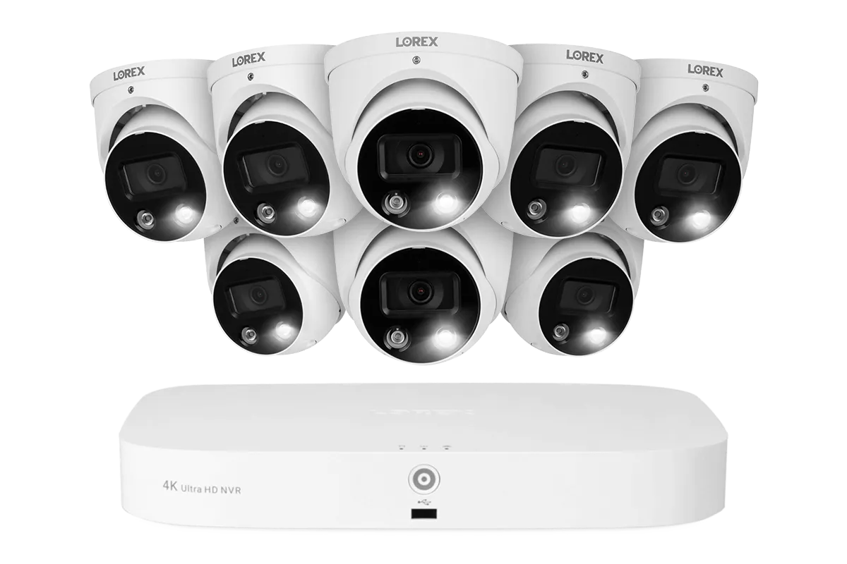 8-channel Fusion NVR System with Smart Deterrence and Mask Detection Security Cameras