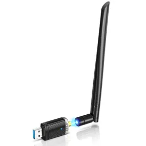 AC 1300M USB WiFi Adapter, 2.4G/5G Wireless WiFi Dongle For Windows 11 / 10/ 8/ 7/ XP Mac 10.7 to 10.15 Support Laptop Desktop PC Gaming