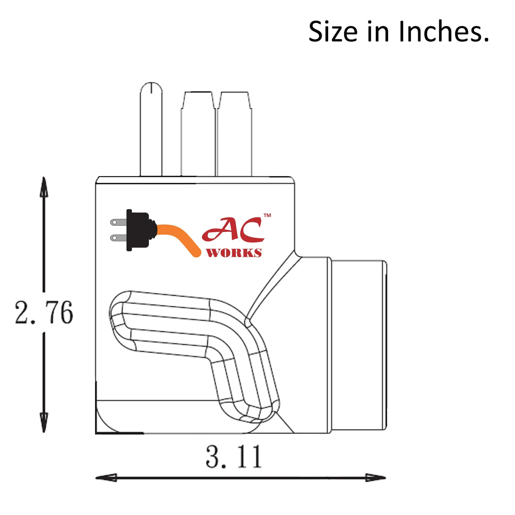 AC WORKS® [AD14501030] 14-50P 50A 4-Prong Plug to 10-30R 3-Prong Dryer Outlet