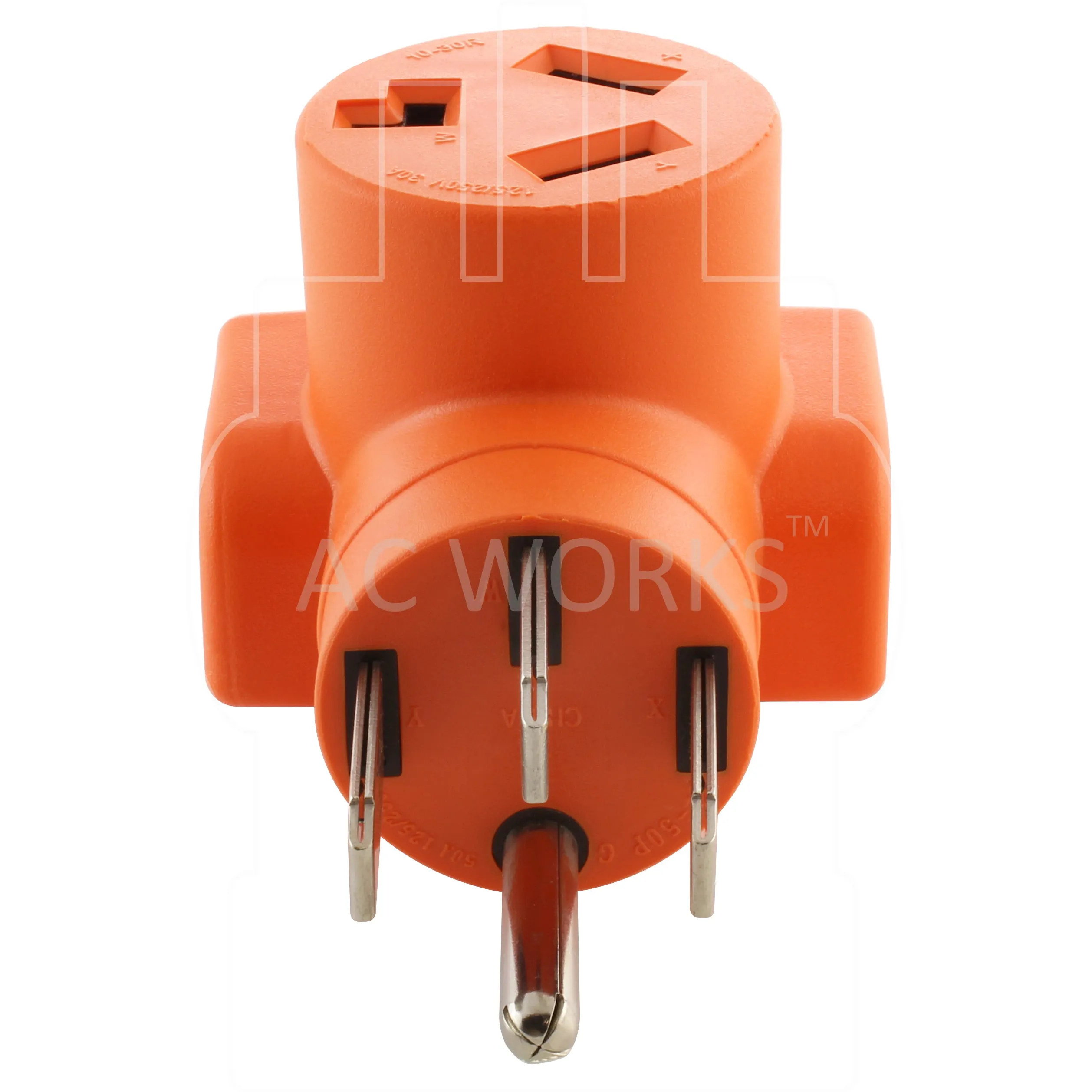 AC WORKS® [AD14501030] 14-50P 50A 4-Prong Plug to 10-30R 3-Prong Dryer Outlet