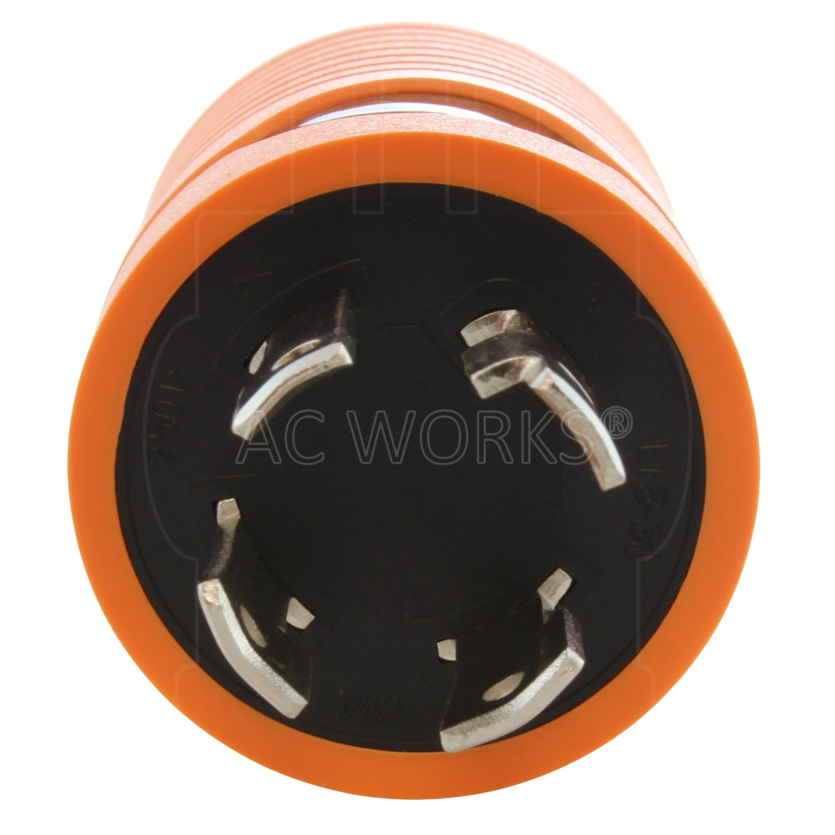 AC WORKS® [ADL1530L630] 30A 3-Phase 250V NEMA L15-30P Locking Plug to L6-30R 30A 250V Locking Connector