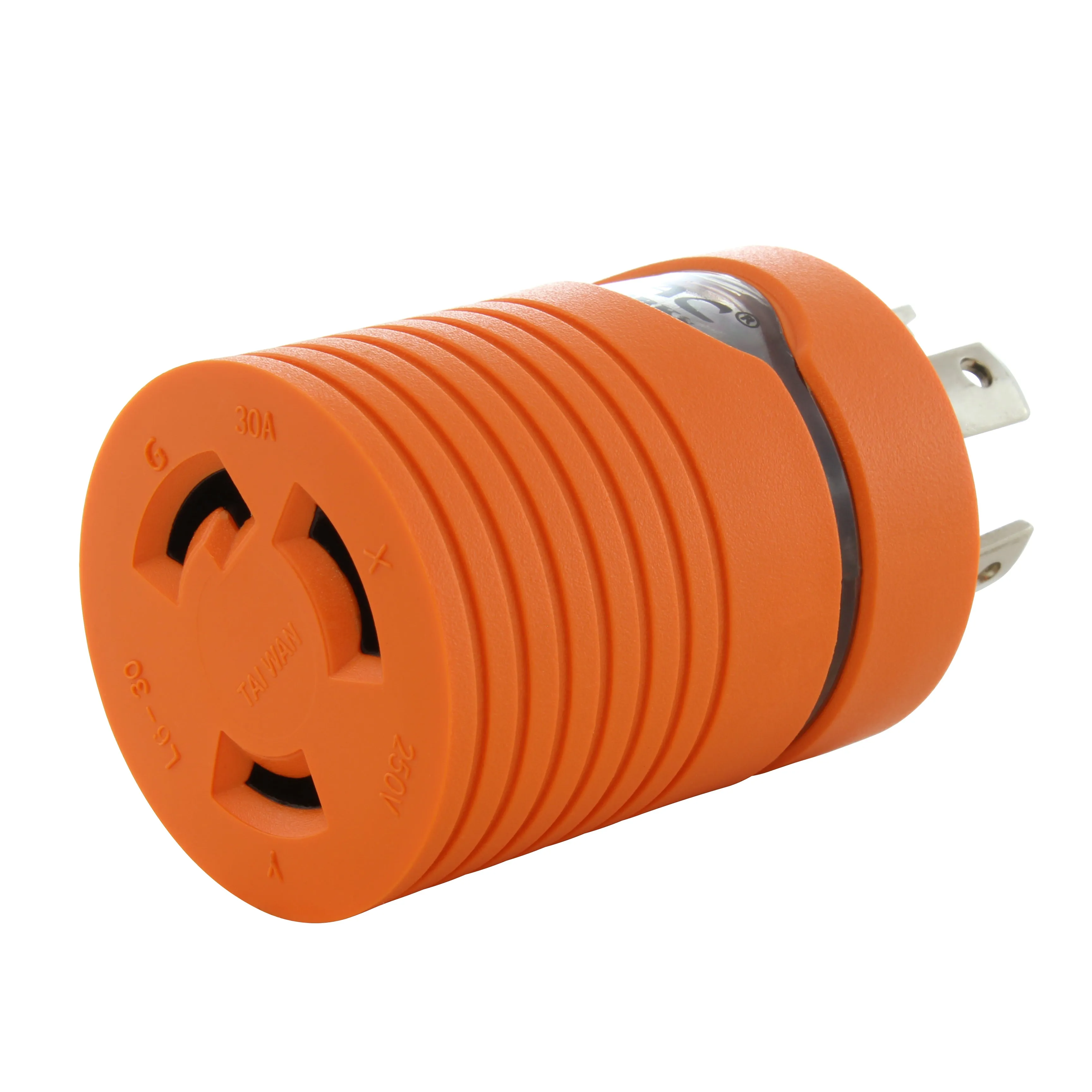 AC WORKS® [ADL1530L630] 30A 3-Phase 250V NEMA L15-30P Locking Plug to L6-30R 30A 250V Locking Connector