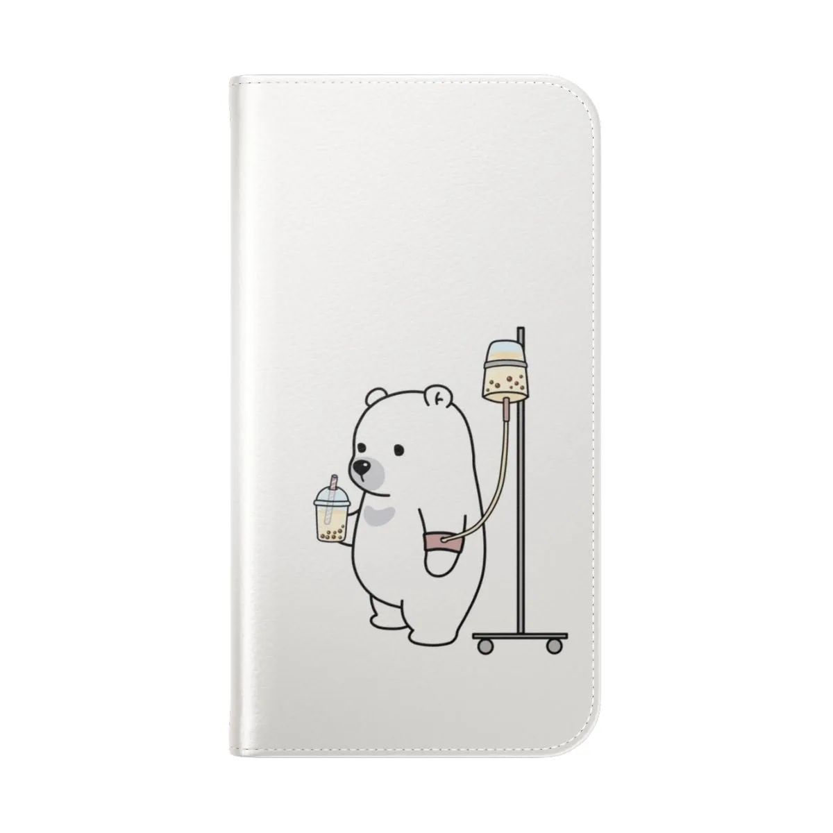 Adorable Boba Tea Bear Phone Case - Flip Cover for Smartphones