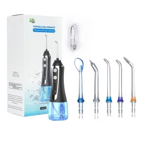 AG portable oral irrigator usb rechargeable water flosser Dental Water Jet 300ML 5 Modes Water Tank Waterproof Teeth Cleaner 0ral irrigator