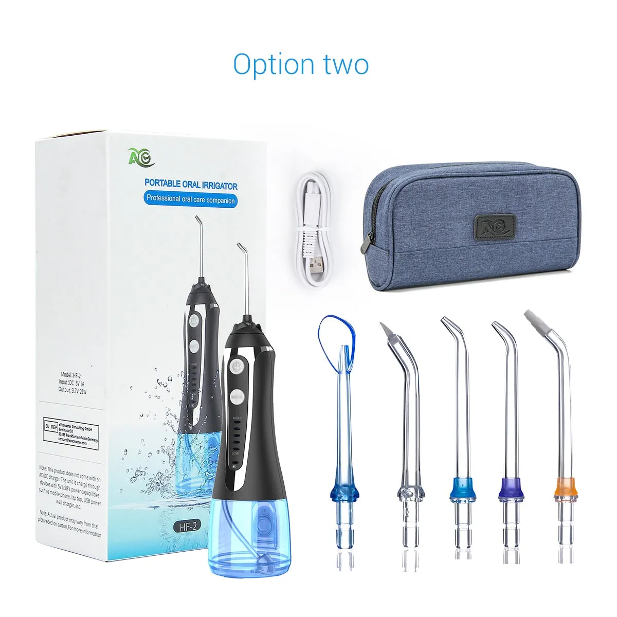 AG portable oral irrigator usb rechargeable water flosser Dental Water Jet 300ML 5Models Water Tank Waterproof Teeth Cleaner 0ral irrigator