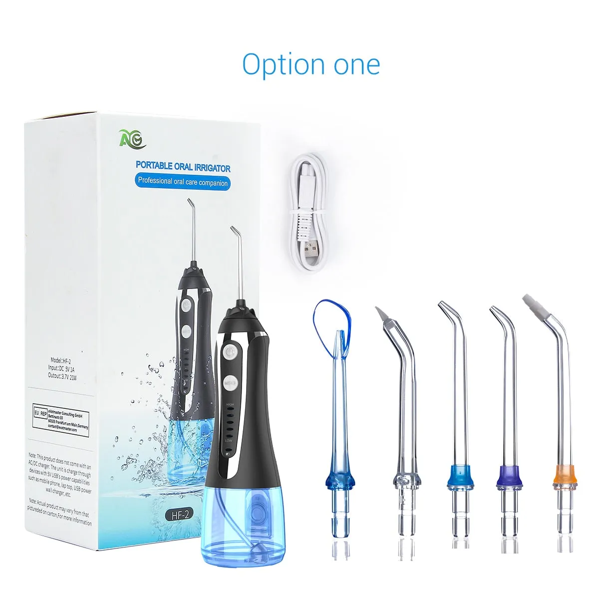 AG portable oral irrigator usb rechargeable water flosser Dental Water Jet 300ML 5Models Water Tank Waterproof Teeth Cleaner 0ral irrigator