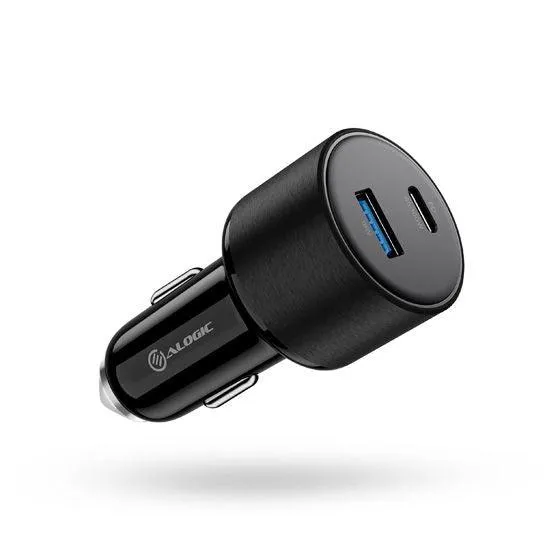 ALOGIC Rapid Power 100W Car Charger with 1 x USB-C Port & 1 x USB-A Port (CRCA100)